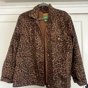 GAP Brown Leopard Print Shirt Jacket